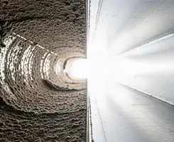 air duct cleaning services showing interior duct system inspection and cleaning in Los Angeles, CA